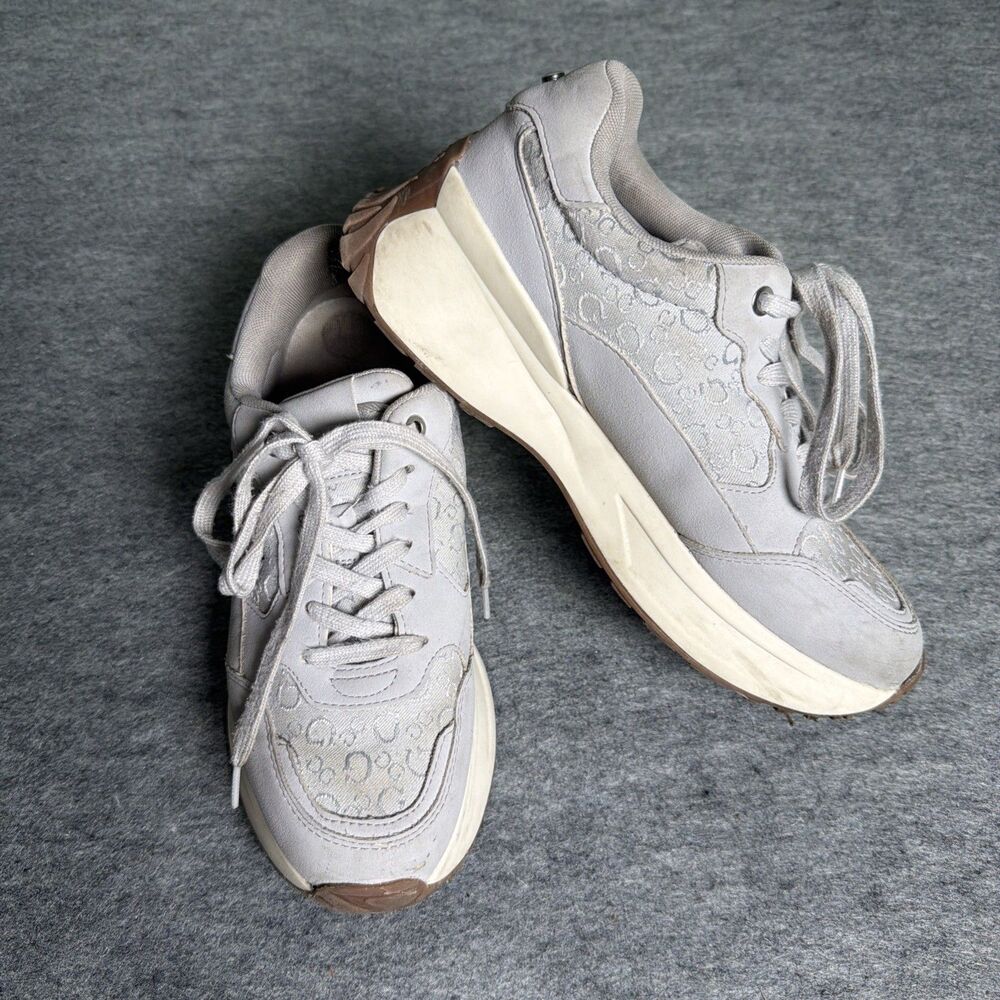 Guess Luchia Logo Pop Jogger Sneakers With Monogram Pattern Gray Women’s 8M